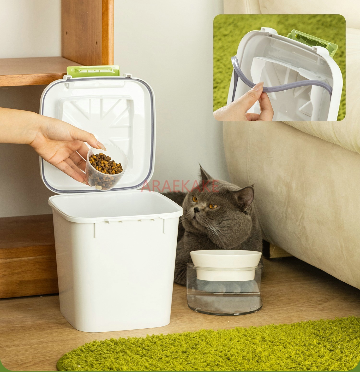 Tempat makanan kucing, penyimp - Dry Food Snacks ulasan dan harga