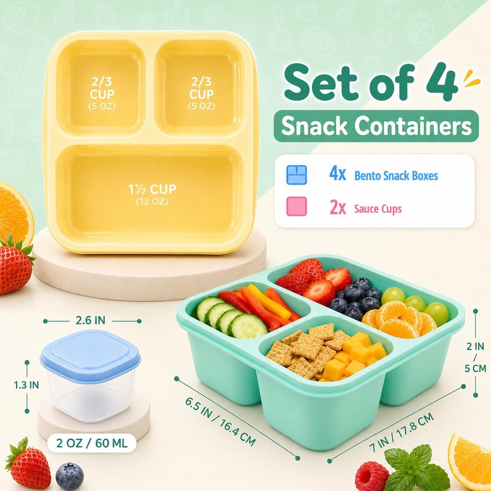Kotak Bento 3 Kompartemen untu - Food Snacks For Picnic ulasan dan harga