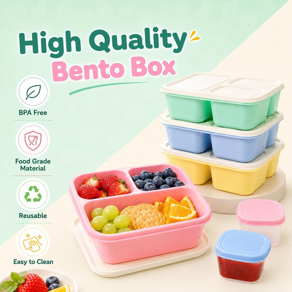 Kotak Bento 3 Kompartemen untu - Food Snacks For Picnic ulasan dan harga