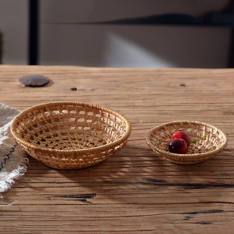Nampan Rotan Bambu Bulat, Kera - Food Snacks For Picnic ulasan dan harga